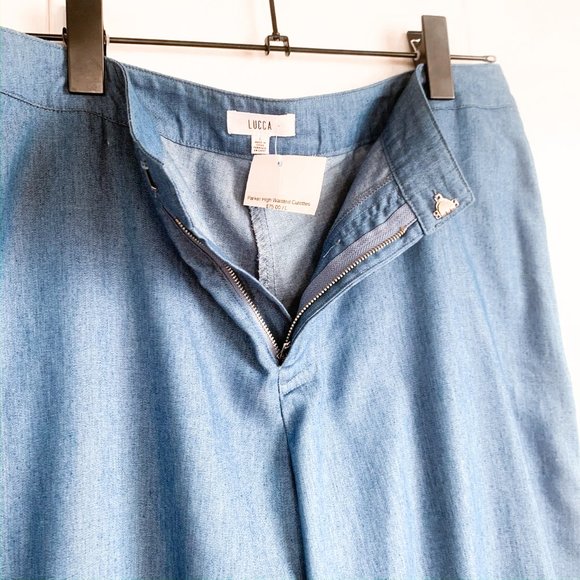 NWT lucca high waisted culottes denim large - Picture 5 of 9